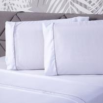 Jogo de Cama Essential Liso Branco Queen 04 Peças - Percal 200 Fios