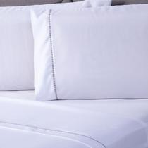 Jogo de Cama Essential Liso Branco Solteiro 03 Peças - Percal 200 Fios Jogo de Cama Essential Liso Branco Solteiro 03 Peças - Percal 200 Fios