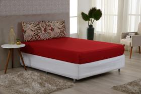 Jogo de cama estampado Margadona 3 peças casal padrão vermelho