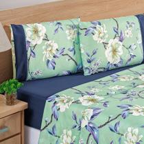 Jogo De Cama Estampado Micropercal 200 Fios Naturale Queen 04 Peças - Flower