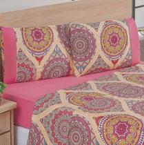 Jogo De Cama Estampado Micropercal 200 Fios Naturale Solteiro 03 Peças - Mandala Jogo De Cama Estampado Micropercal 200 Fios Naturale Solteiro 03 Peças - Mandala