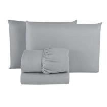 Jogo de Cama Estampado Premium Plus Queen - Des 7791 - Cinza - 4 Peças