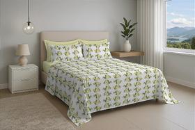 Jogo de Cama Estamparia Premium Plus Queen Des. 7896 Amarelo 100% Algodão