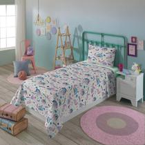 Jogo De Cama Infantil 100% Algodão Unicórnio 3 Peças Lepper