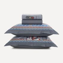 Jogo de cama Infantil Casal 200 Fios Algodão Corrida Karsten