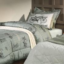 Jogo de Cama Infantil Casal Karsten Bike Percal 200 Fios Jogo de Cama Infantil Casal Karsten Bike Percal 200 Fios