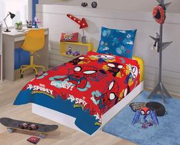 Jogo de Cama Infantil em Microfibra Solteiro Spidey Spiderman 1,40mx2,20 m Com 2 pecas - Leper