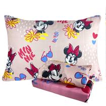 Jogo de Cama Infantil Menina e Menino Microfibra Solteiro Estampado Personages Disney Com 3 pecas Lepper