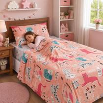 Jogo de Cama Infantil Menina Solteiro 3 Peças 100 Algodão Malha Fio Penteado Bouti Kids com Elástico Fadinha Unicórnio Gatinha Little Princess Jogo de Cama Infantil Menina Solteiro 3 Peças 100 Algodão Malha Fio Penteado Bouti Kids com Elástico Fadinha Unicórnio Gatinha Little Princess