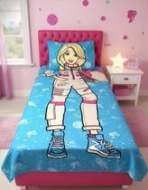Jogo De Cama Infantil Solteiro 02 Peças Profissões Quero Ser Astronauta - Boneca Barbie - Azul - Mattel