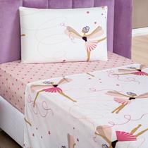 Jogo de Cama Infantil Solteiro Bouti Kids 03 Pçs Bailarina