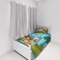 Jogo de Cama Infantil Solteiro Safari 2 Peças Cobre Leito Fronha Estampa Digital