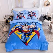 Jogo De Cama Infantil Super-Homem 4 Peças Solteiro King