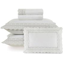 Jogo de Cama Karsten Alice 200 Fios 5 Peças King Branco