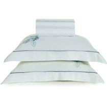 Jogo de Cama Karsten Aster 300 Fios Egy 4 Peças Casal Branco