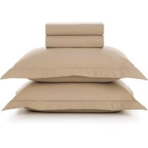 Jogo de Cama Karsten Deliz 200 Fios 4 Peças Queen Bege Creme Jogo de Cama Karsten Deliz 200 Fios 4 Peças Queen Bege Creme