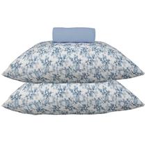 Jogo de Cama KazzaVip Casal Malha Mista 70% Algodão e 30% Poliéster Florianopolis 3 Peças Azul Jogo de Cama KazzaVip Casal Malha Mista 70% Algodão e 30% Poliéster Florianopolis 3 Peças Azul