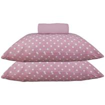 Jogo de Cama KazzaVip Casal Malha Mista 70% Algodão e 30% Poliéster Ilhabela 3 Peças Rosa Jogo de Cama KazzaVip Casal Malha Mista 70% Algodão e 30% Poliéster Ilhabela 3 Peças Rosa