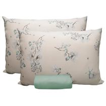 Jogo de Cama KazzaVip King Malha Mista 70% Algodão e 30% Poliéster Gramado 3 Peças Verde