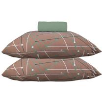 Jogo de Cama KazzaVip King Malha Mista 70% Algodão e 30% Poliéster Ouro Preto 3 Peças Verde Jogo de Cama KazzaVip King Malha Mista 70% Algodão e 30% Poliéster Ouro Preto 3 Peças Verde