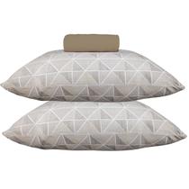 Jogo de Cama KazzaVip King Malha Mista 70% Algodão e 30% Poliéster San Carlos 3 Peças Bege