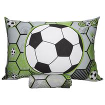 Jogo de Cama KazzaVip Solteiro Malha Mista 70% Algodão e 30% Poliéster Joy Soccer 2 peças Verde