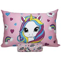 Jogo de Cama KazzaVip Solteiro Malha Mista 70% Algodão e 30% Poliéster Joy Sweet Unicórnio 2 peças Rosa Jogo de Cama KazzaVip Solteiro Malha Mista 70% Algodão e 30% Poliéster Joy Sweet Unicórnio 2 peças Rosa