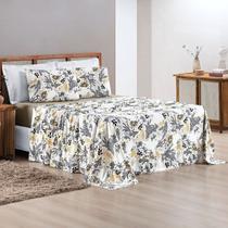 Jogo de Cama King 100% Algodão Malha Quality 04 Peças Blossom