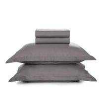 Jogo de Cama King 180 fios 100% Algodão Liss Grafite Karsten