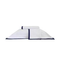 Jogo De Cama King 200 Fios Porto Marken Fassi Branco/Marinho