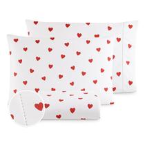 Jogo de cama King 3 peças estampado ponto palito algodão