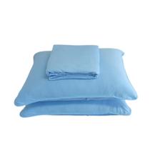 Jogo de Cama King 3 Peças Malha Fio 30/1 Penteado 100% Algodão 140g/m² - Azul