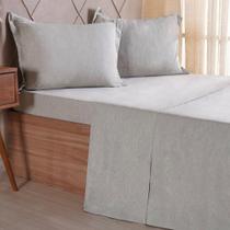 Jogo De Cama King 4 Pçs Line Stile 100% Poliéster 193x203x40cm Verde Alfafa