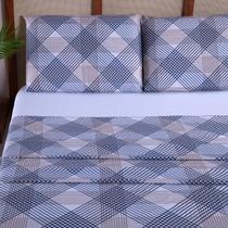 Jogo De Cama King 4 Peças 400F Lençol De Cima Xadrez Listra
