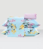 Jogo De Cama King 4 Peças Lar E Lazer Azul