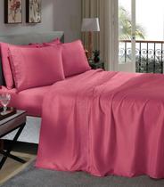 Jogo De Cama King 4 Peças Lar E Lazer Rosa