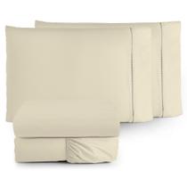 Jogo de Cama King 4 Peças Liso 100% Algodão 180 Fios Toque Macio e Conforto Extra