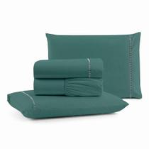 Jogo de Cama King 4 Peças Micropercal 600 Fios 100% Algodão Verde Musgo Jogo de Cama King 4 Peças Micropercal 600 Fios 100% Algodão Verde Musgo