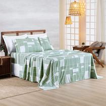 Jogo de Cama King 400 Fios com Aba Americana Estampado 04 Peças Afeto Adria Jogo de Cama King 400 Fios com Aba Americana Estampado 04 Peças Afeto Adria