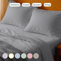 Jogo de cama king 400 fios elegance - cinza