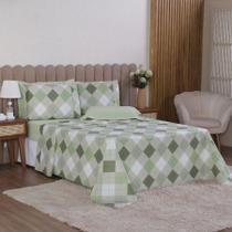 Jogo de Cama King 4p Lençol + Fronha Esmeralda Percal 100% Algodão Jogo de Cama King 4p Lençol + Fronha Esmeralda Percal 100% Algodão