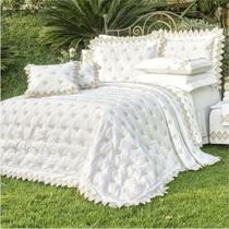 Jogo de Cama King Bordado 400 fios Sensualle Branco Vilela Enxovais 4 peças