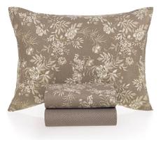 Jogo De Cama King Dione Karsten 100% Algodão 1.93x2.03x35 Marrom-escuro Floral