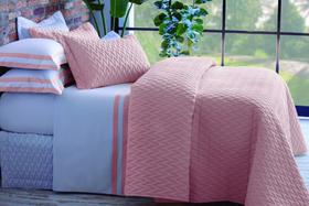 Jogo de cama king double rosa 200f 2,90mx2,50m