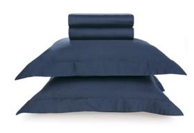 Jogo De Cama King Karsten 270 Fios Cetim Domos Marinho