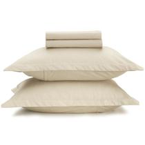 Jogo de Cama King Liss 180 fios 100% algodão 4 peças Bege