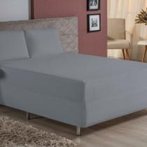 Jogo De Cama King Nobre 3 Peças Luva De Box 55cm De Altura Malha 100% Algodão - Cinza Jogo De Cama King Nobre 3 Peças Luva De Box 55cm De Altura Malha 100% Algodão - Cinza