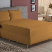 Jogo de Cama King Nobre 3 Peças Luva de Box 55cm de Altura Malha 100% Algodão - Cobre
