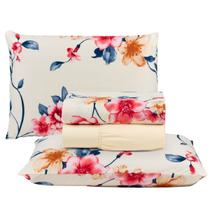 Jogo de Cama King Percal 200 Fios Estampado 04 Peças Felicità