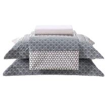 Jogo de Cama King Percal 200 Fios Penteado Algodão Vanguarda Estampa Digital Azul Dohler